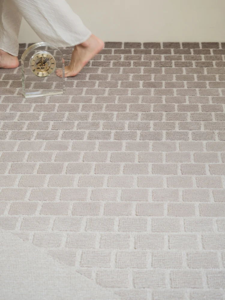 CP087 - BC Nepal Handmade Series / Modern Tile Three-dimensional Relief Solid Color Gradient Wool Living Room Carpet
