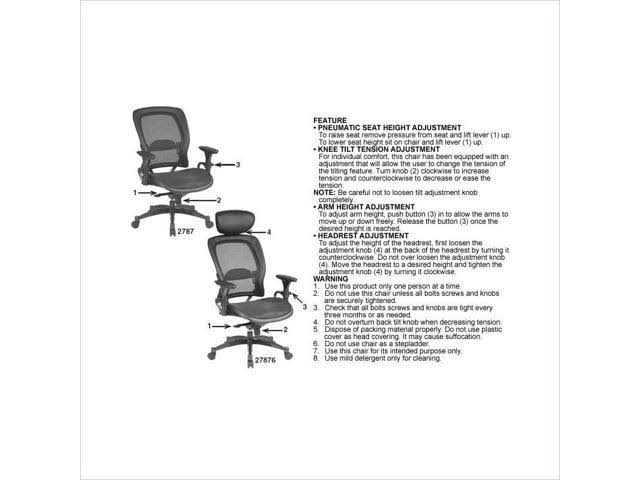 Office Star 2787 Professional Black Breathable Mesh Chair