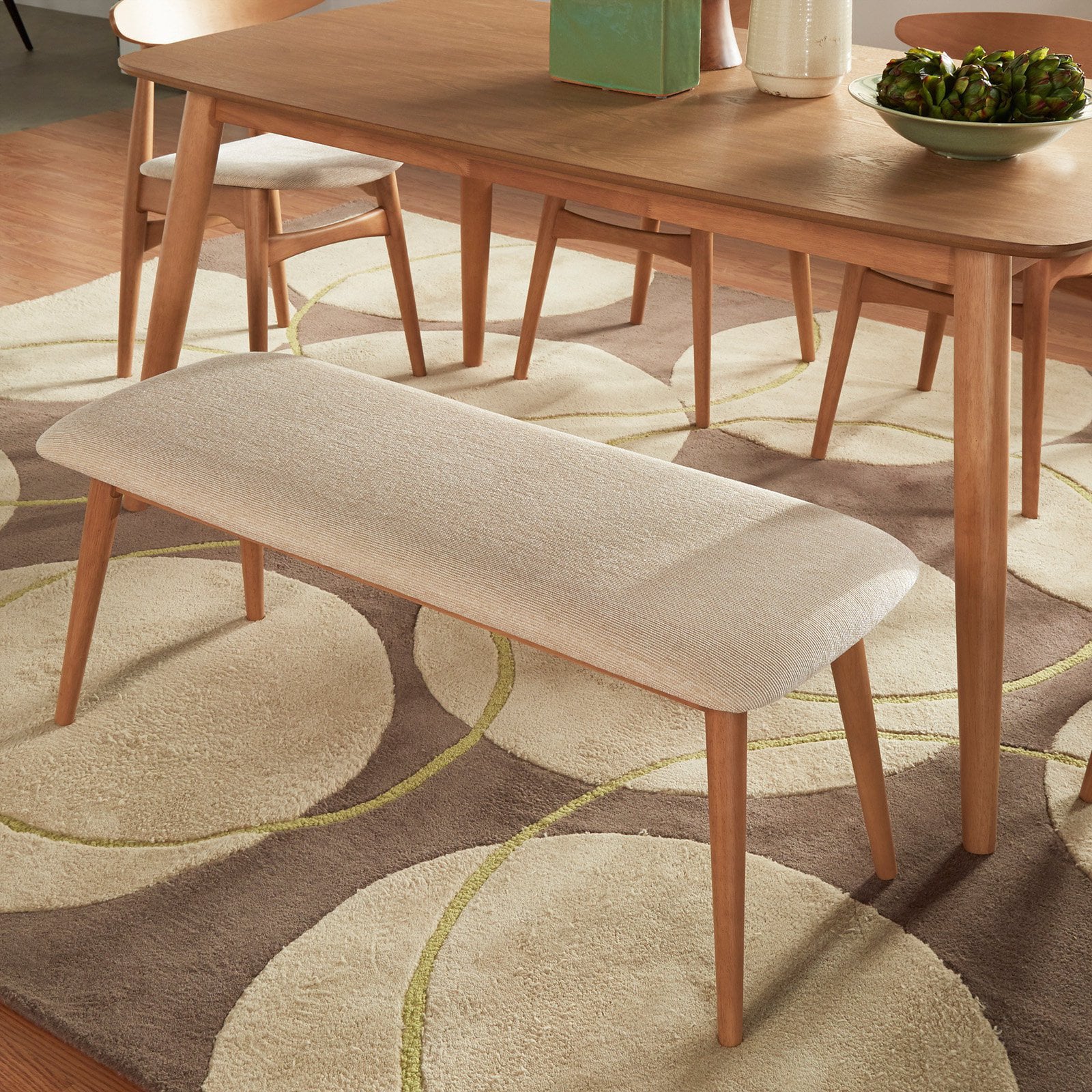 Weston Home Chelsea Upholstered Bench, Beige