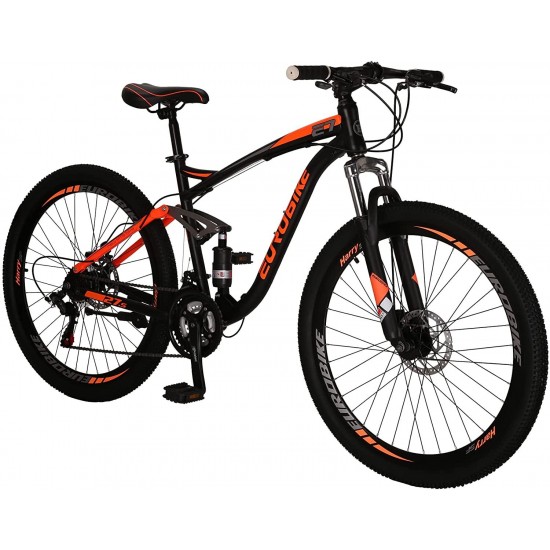 E7 Mountain Bike 27.5 Inches Wheels Dual Suspension Mountain Bicycle 21 Speed MTB
