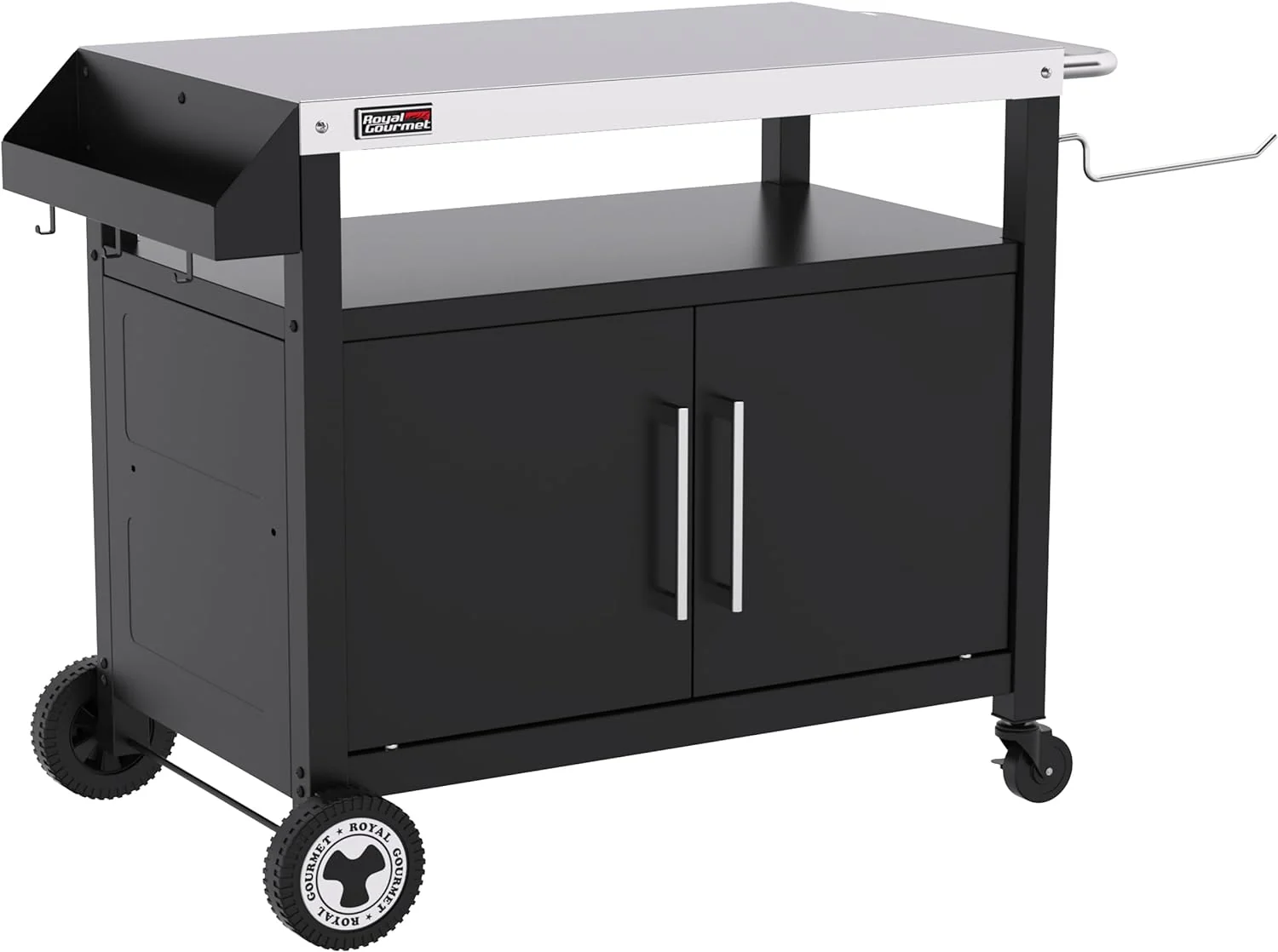Outdoor Grill Cart with Wheels - Stainless Steel Kitchen Island