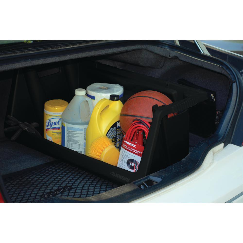 Husky 55 Gallon Stackable Storage Bin in Black 232387