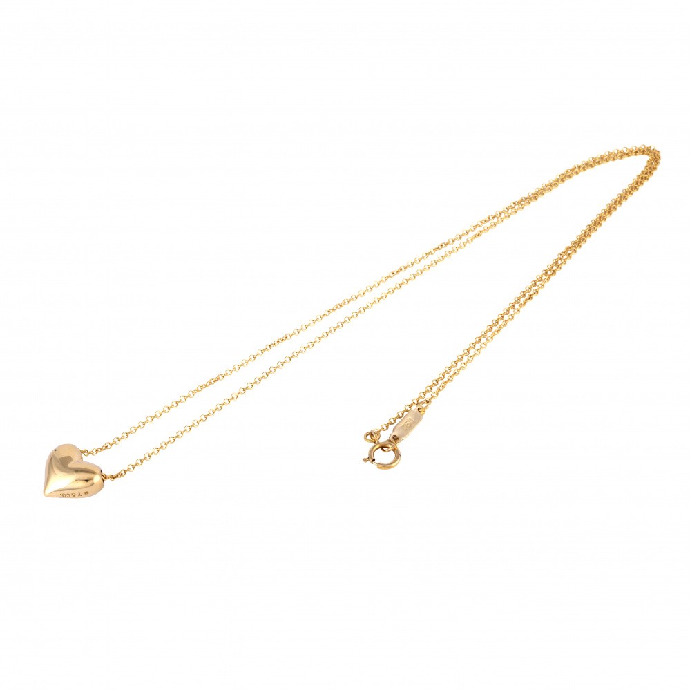 Tiffany & Co. Tiffany Dots Heart / 3PD K18YG Yellow Gold Necklace Diamond