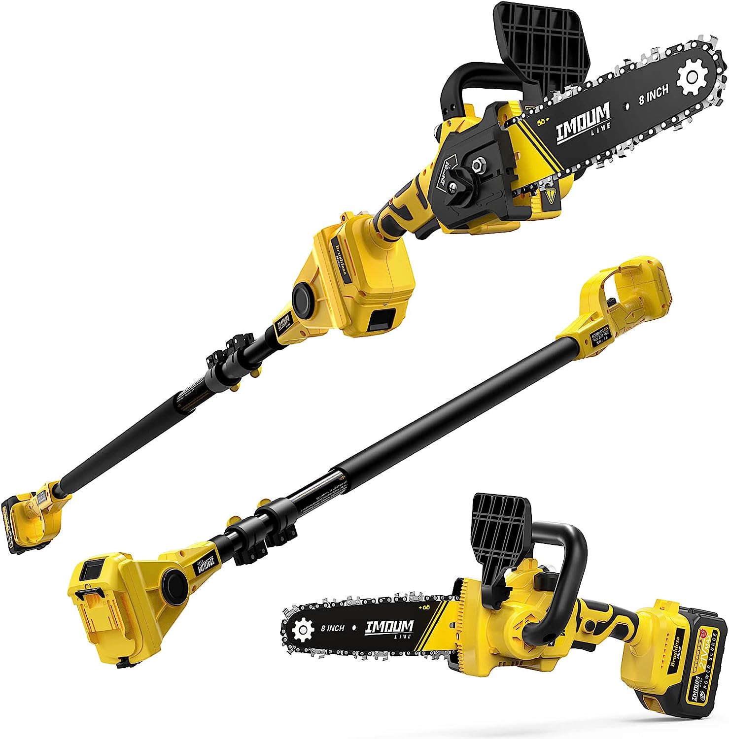 2-in-1 Brushless Pole Saw & Mini Chainsaw, IMOUMLIVE 8