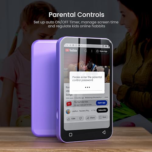 TIMMKOO 80GB Kids MP3 Player with Bluetooth, Parental Controls, Pre-Installed Spotify, Spotify Kids, Audible, 4