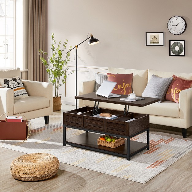 Yaheetech Lift Top Coffee Table With Hidden Compartments amp Bottom Open Shelf For Living Room