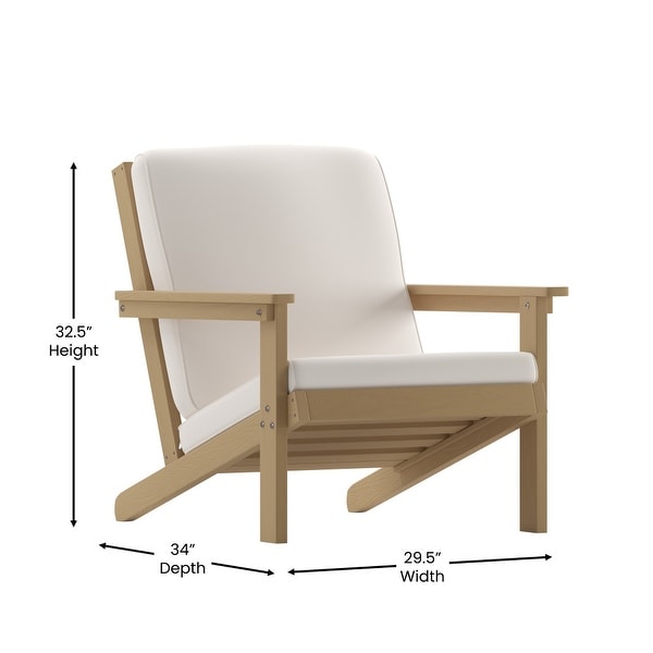 AllWeather Poly Resin Adirondack Style Chair and Cushions
