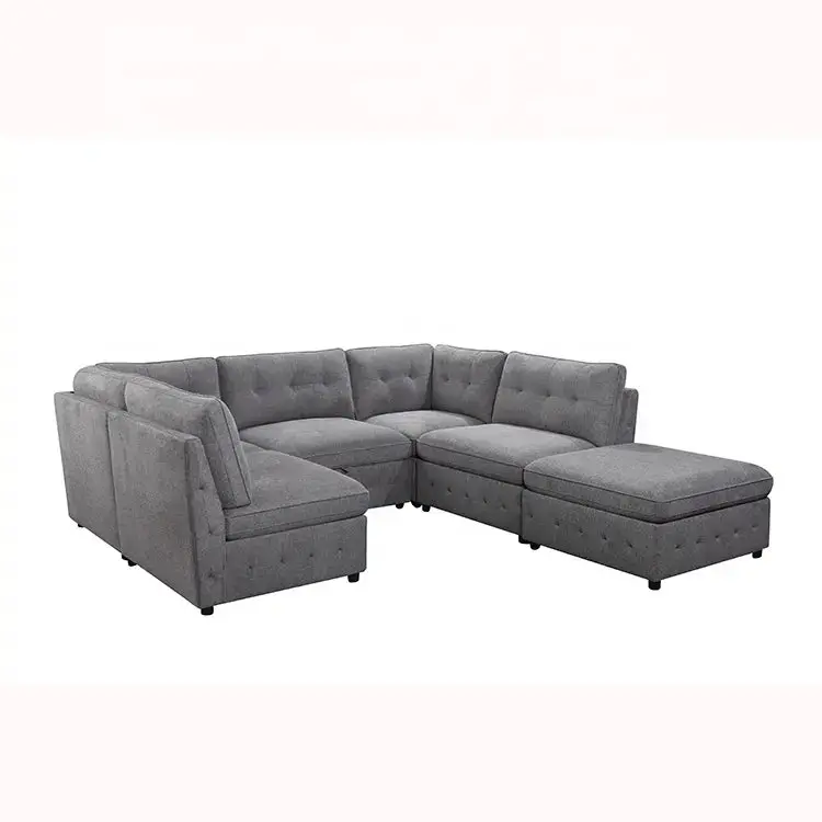 Versatile 6-Piece Upholstered Sectional Seating System