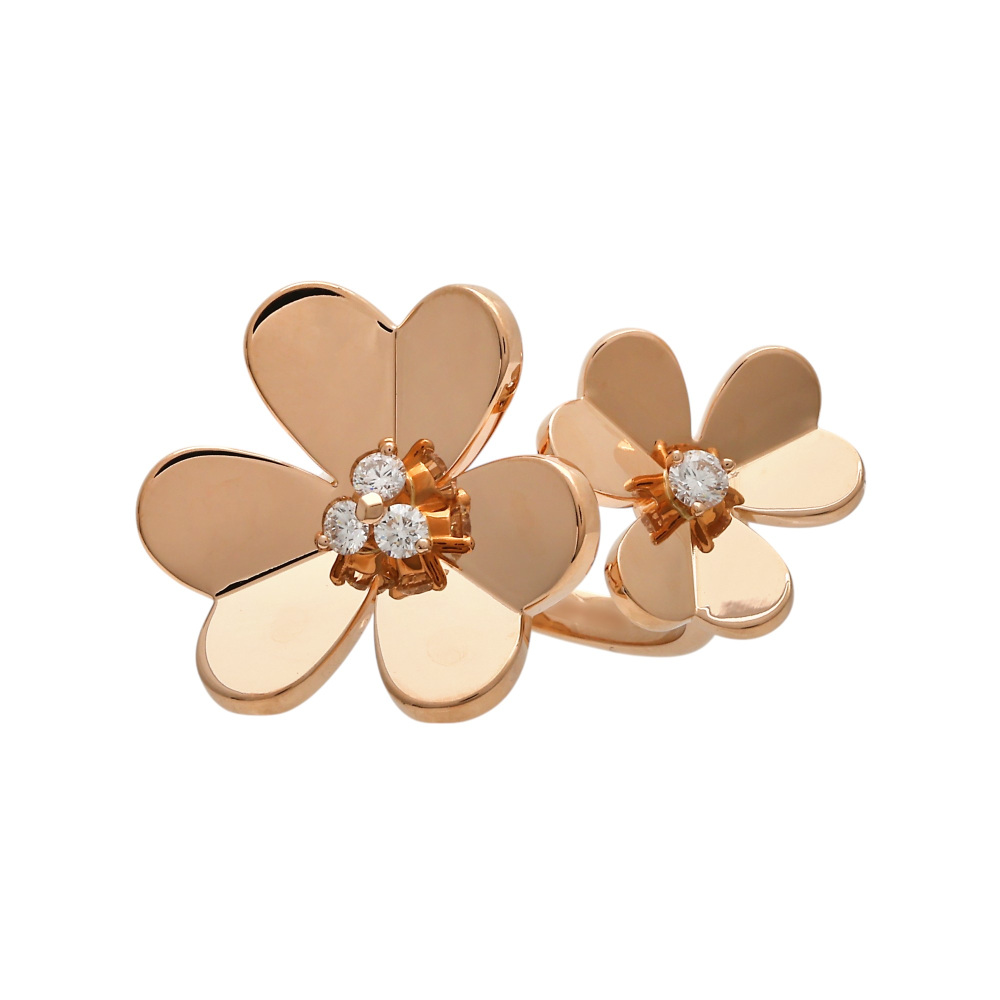 Van Cleef & Arpels Frivole Ring 18K Rose Gold Diamond VCARPFBL00