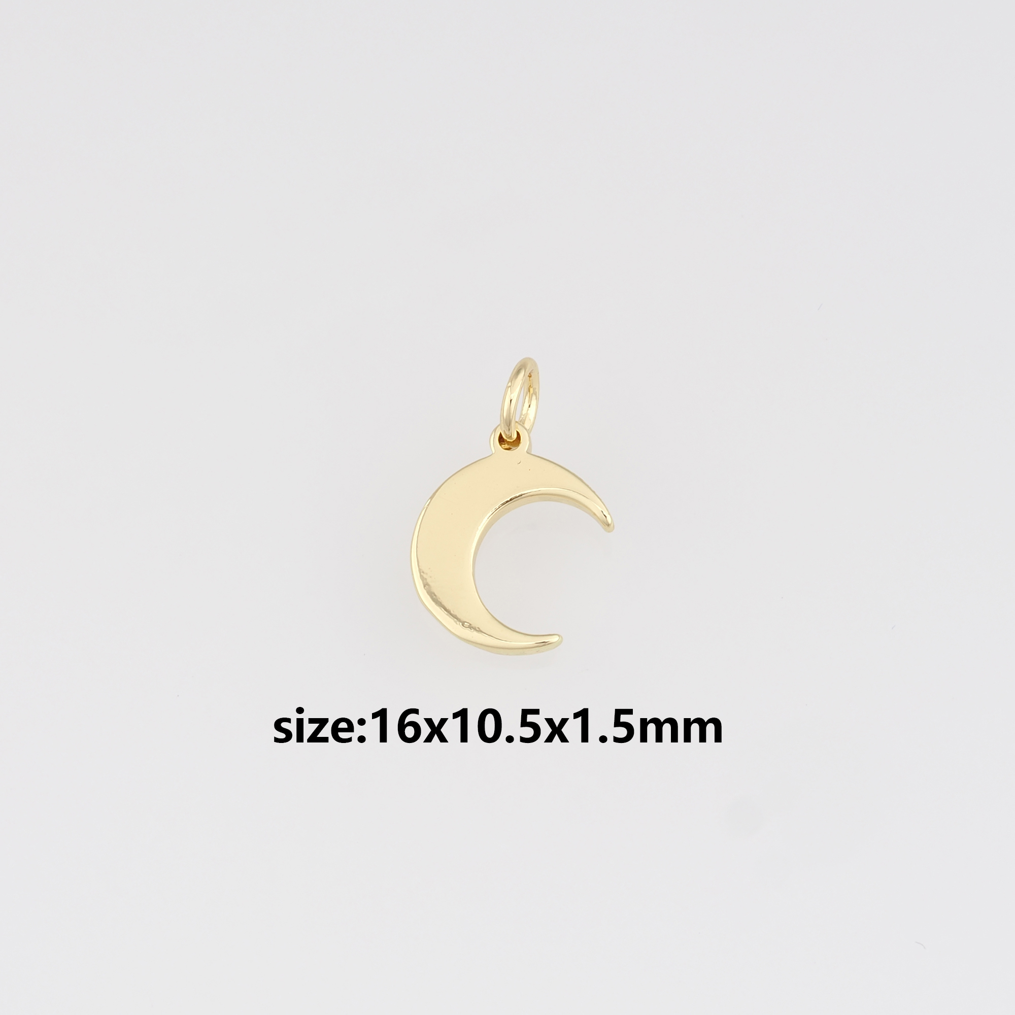18K Gold Filled Moon Pendant,Celestial Charm Earrings Necklace for DIY Jewelry Making Supply