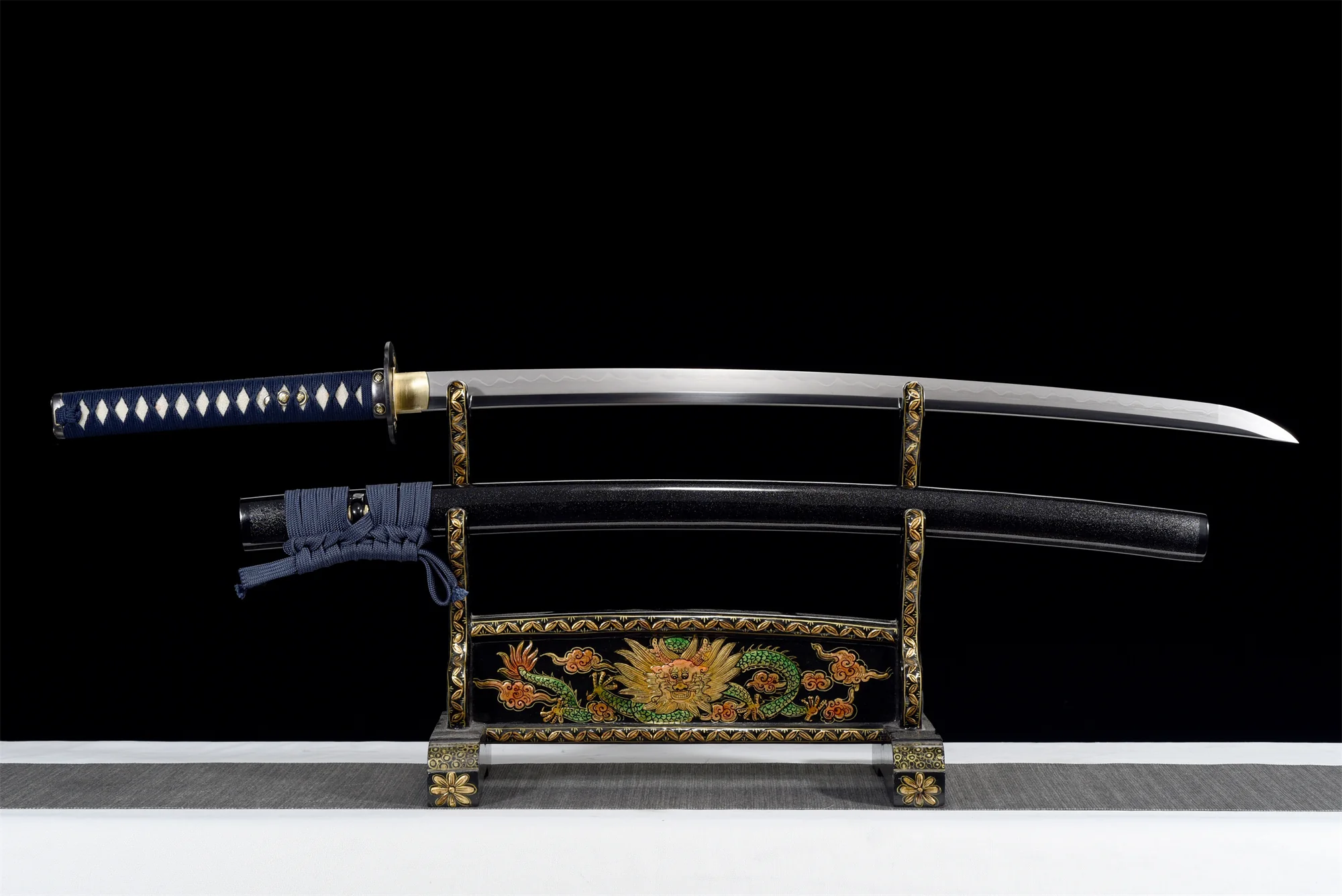 Golden Flower Katana – T10 Clay Tempered, Full Tang
