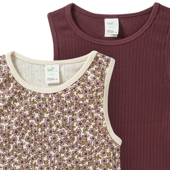 Topomini Pure Collection 2 Baby Unterhemden mit Ripp-Struktur