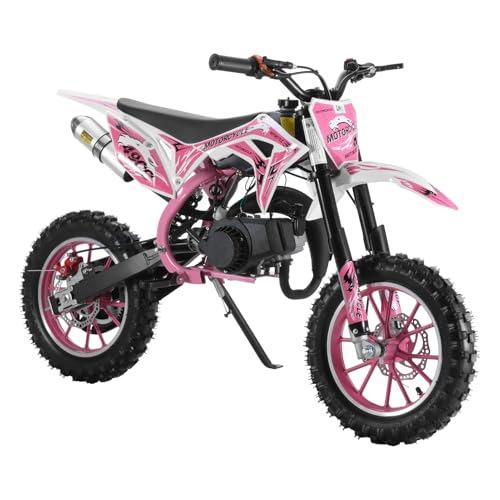 50cc Dirt Bike for Adults & Kids-Kids Dirt Bike 2-Stroke Gas Powered Off Road Motorcycle Mini Bikes with Speeds up to 40 MPH for Uphill and Off-Road Conditions Pull Start ﻿ Green