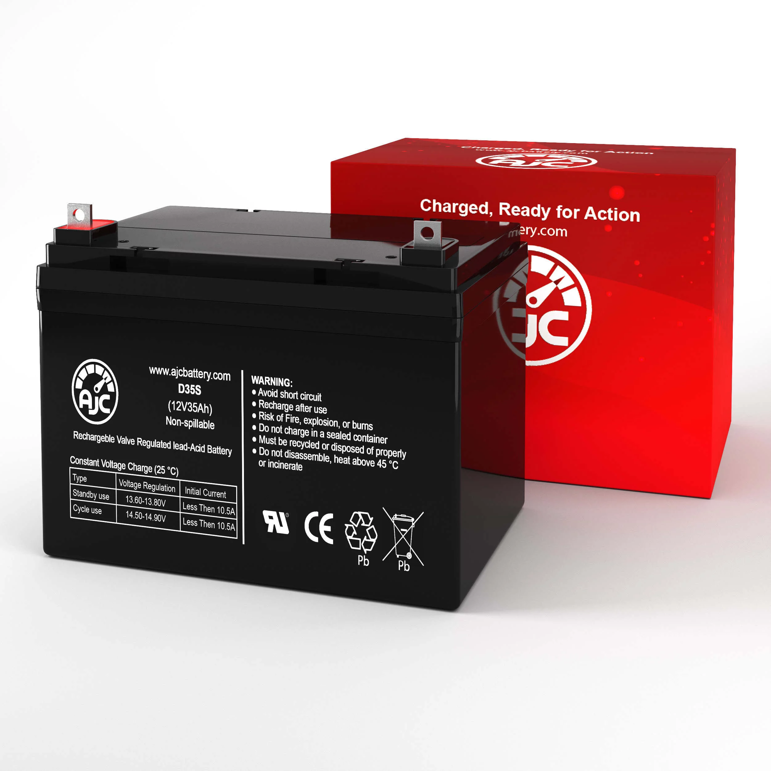 Best Power FERRUPS ME 500VA 12V 35Ah UPS Battery - This Is an AJC Brand Replacement