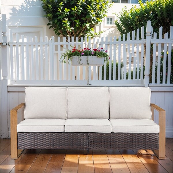 Patio Sofa Wicker High Back Sofa