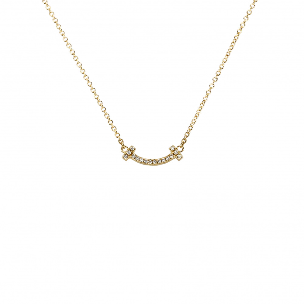 Tiffany & Co. Tiffany T Smile Necklace 18K Yellow Gold Diamond 62617683