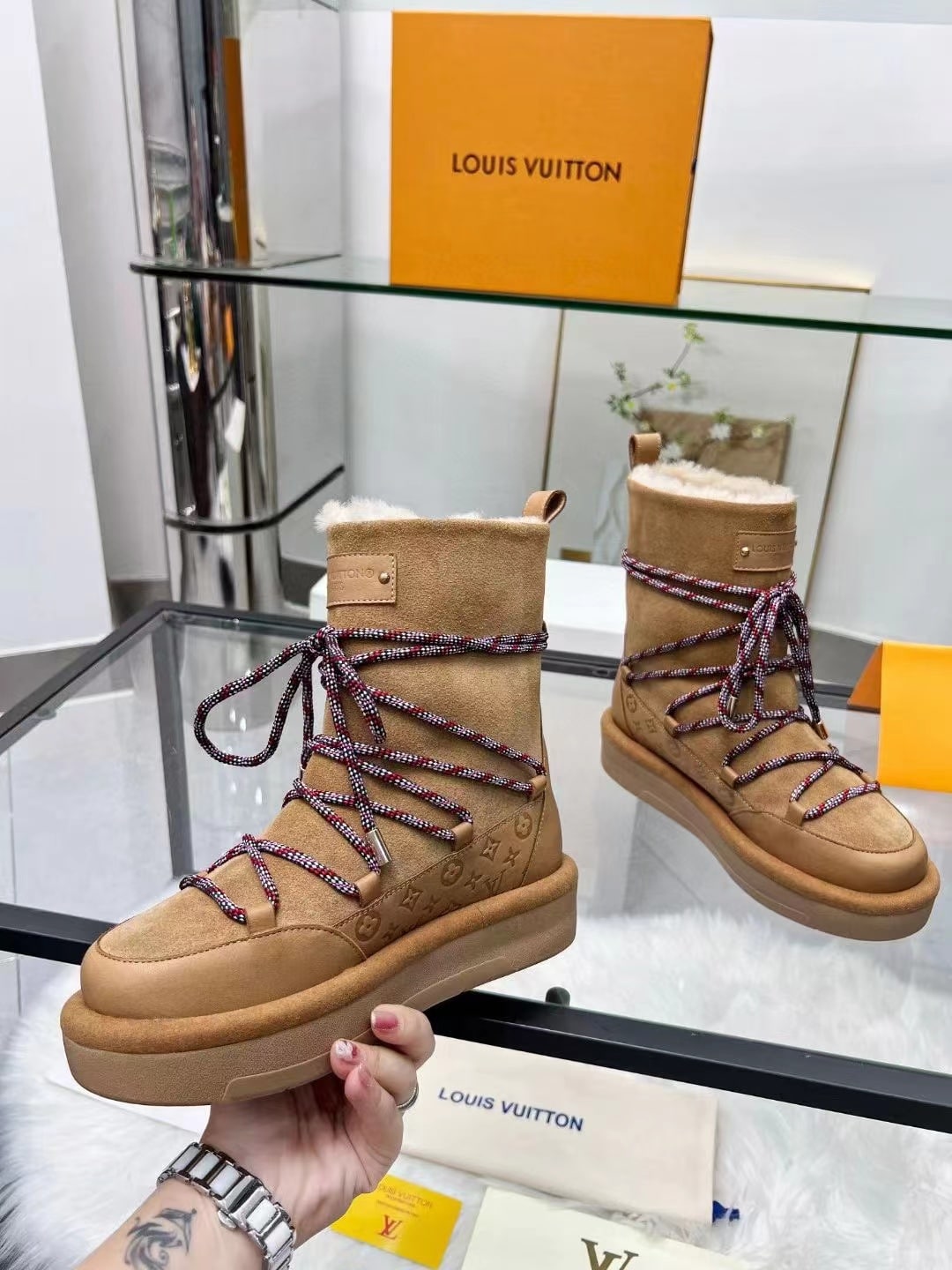 Louis Vuitton Aspen Platform Ankle Boot Beige 1Ac767