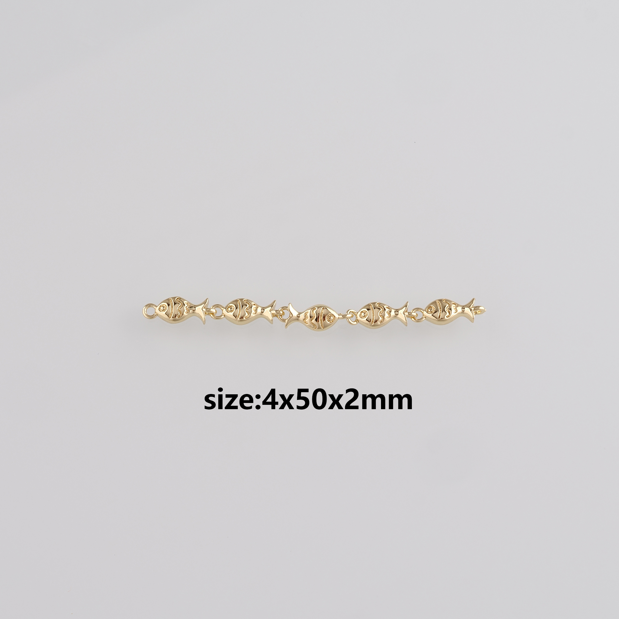 18K Gold Filled Fish Connector,Fish Charm Necklace Bracelet for DIY Jewelry Making Supply