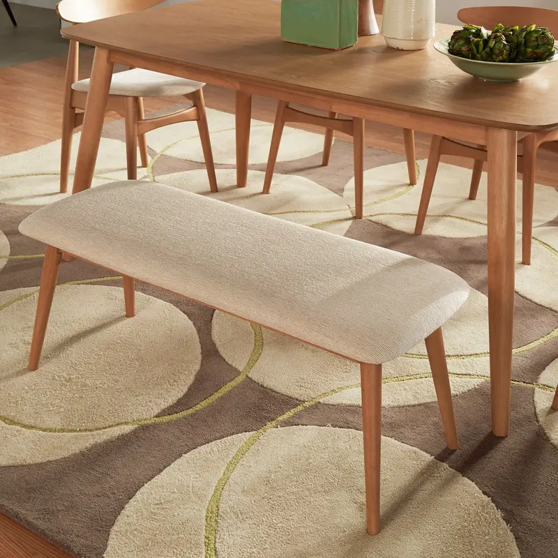 Weston Home Chelsea Upholstered Bench, Beige