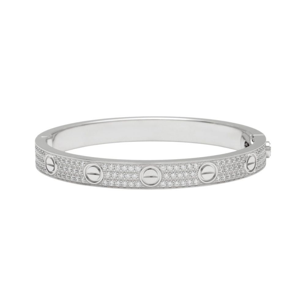 Cartier Love Classic Model Bracelet 18K White Gold Diamond