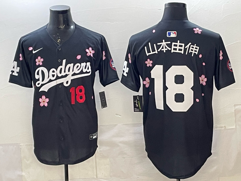 Men's Los Angeles Dodgers Yoshinobu Yamamoto #18 Black Alternate Limited Player Jersey
