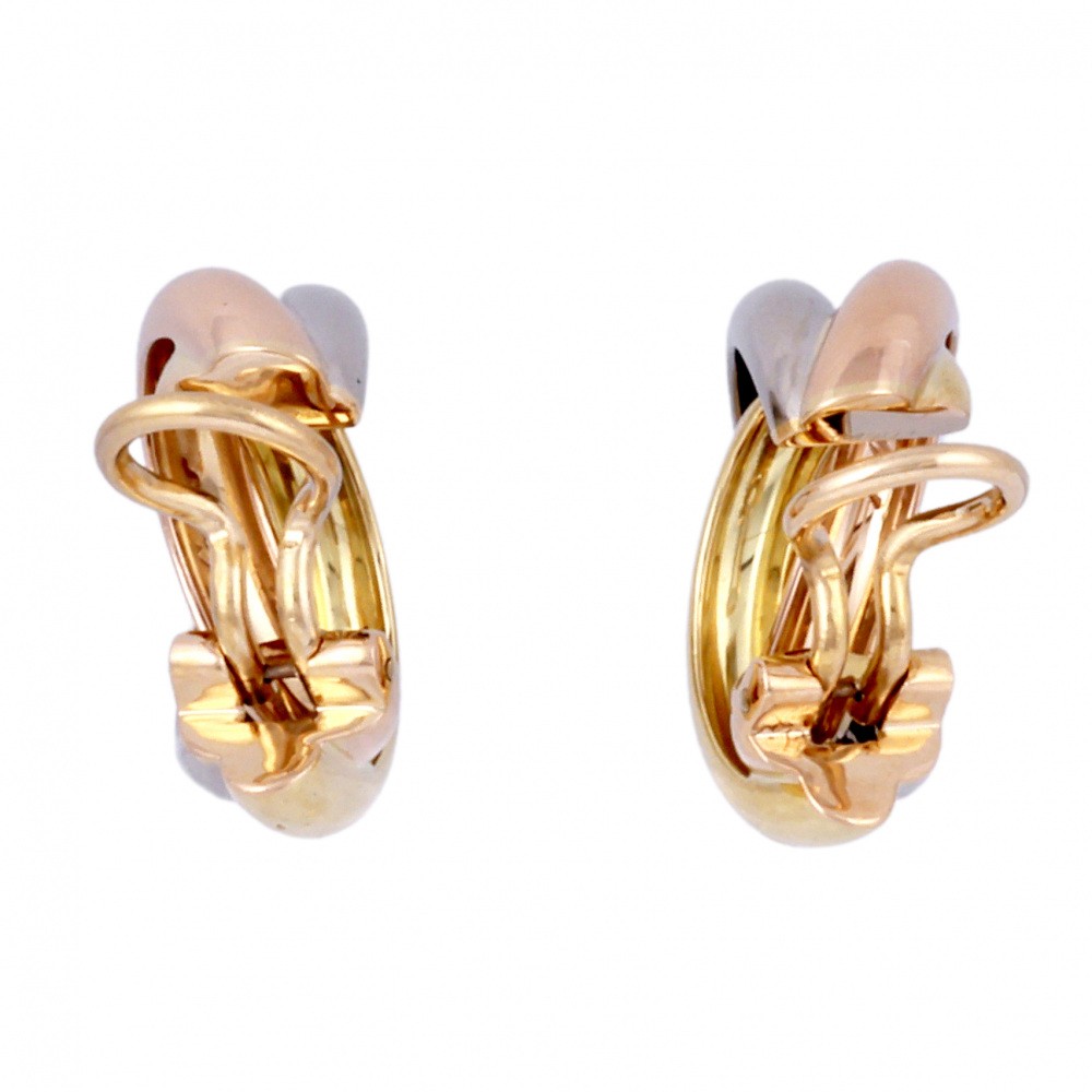 Cartier Trinity Earrings Tri-Gold