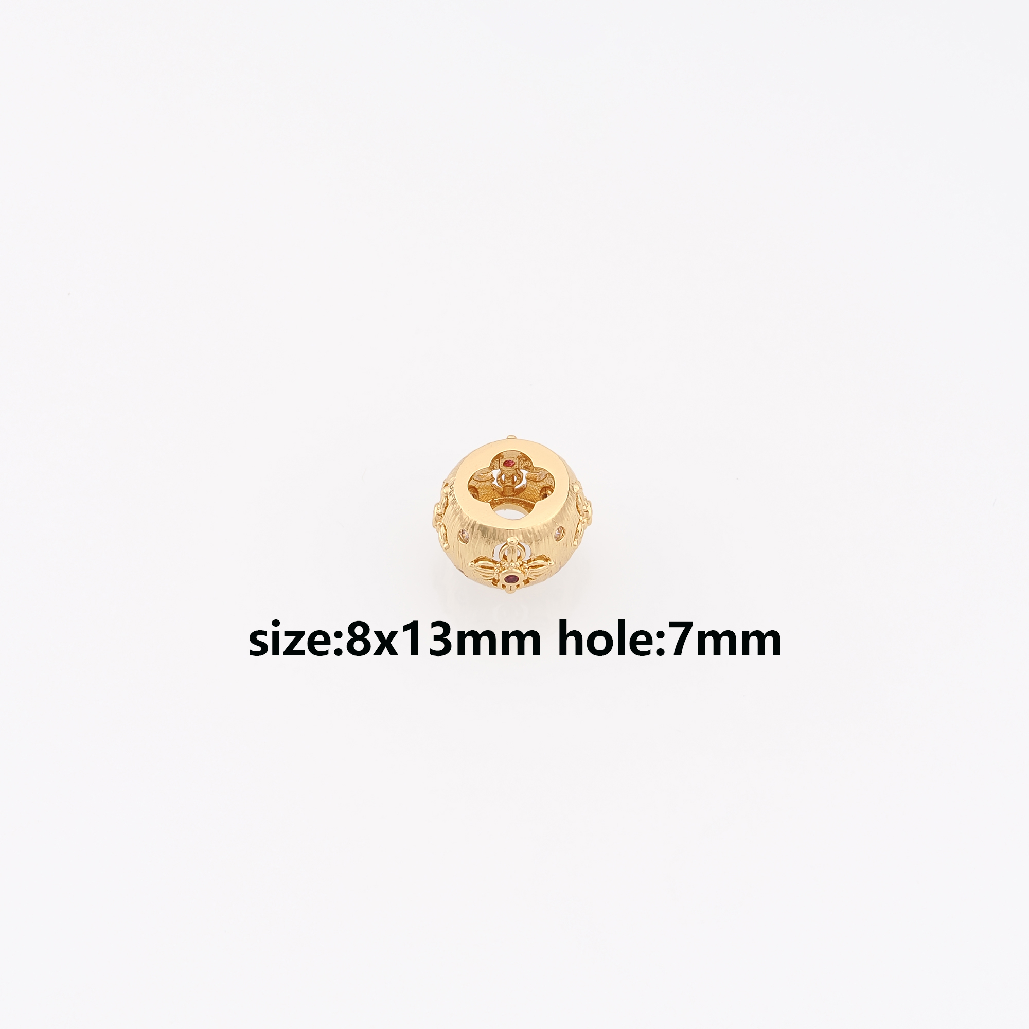 18K Gold Filled Flower Barrel Spacer Beads,Barrel Beads for Bracelet Jewelry Necklace Making Supply