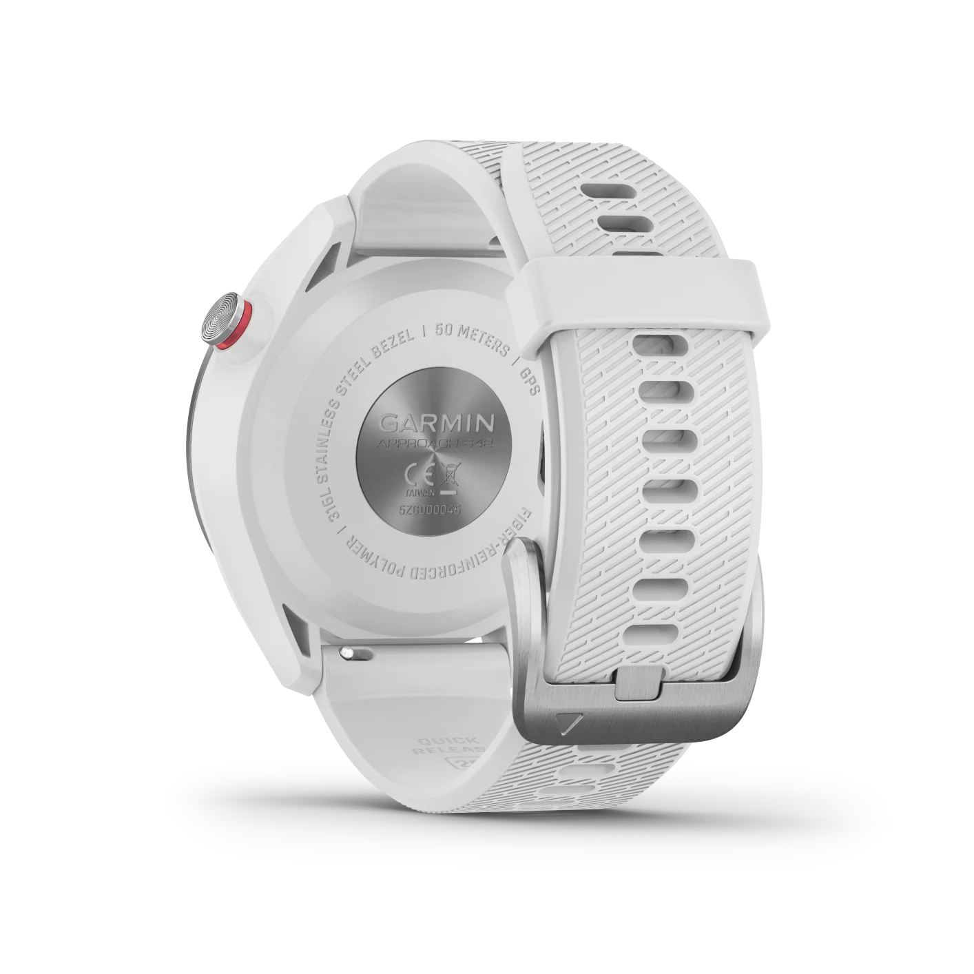 Garmin Approach S42 Premium GPS Golf Watch, Polished Silver Ceramic Bezel with White Silicone Band and Wearable4U All-In-One Golf Tools Bundle