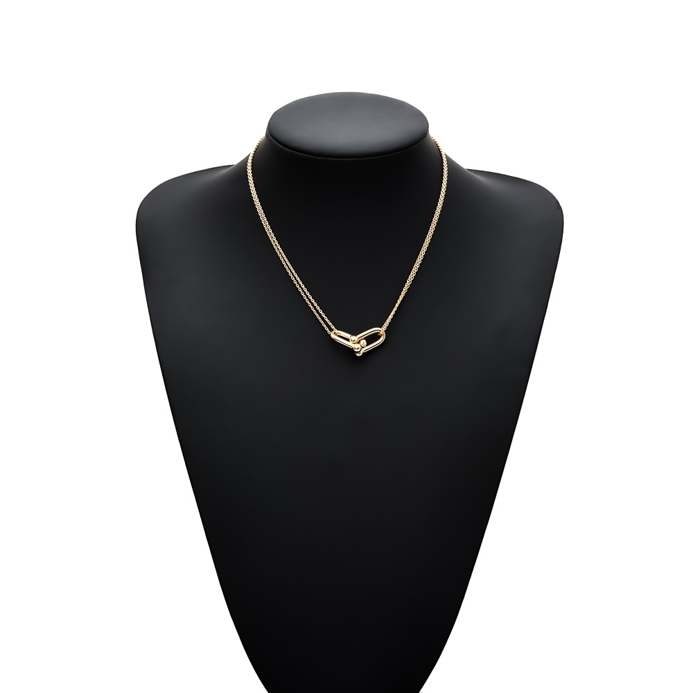 Tiffany & Co. Hardware Double Link Necklace 18K Yellow Gold 63364223