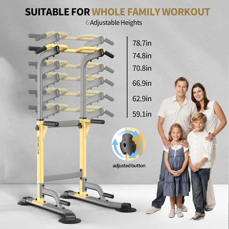 ZHICHI Pull-Up and Dip Station – Freestanding Multi-Function Home Gym
