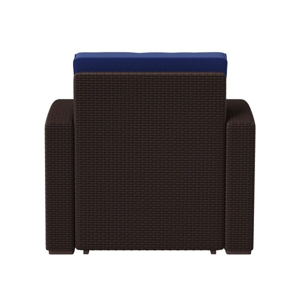 Faux Rattan Chair with AllWeather Cushion