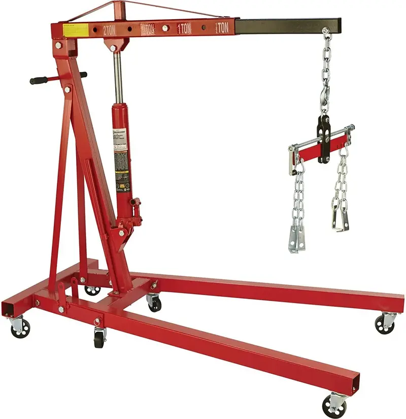 Strongway 2-Ton Hydraulic Engine Hoist with Load-Leveling Mechanism – 1 in. to 82.625 in. Lift Range