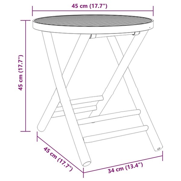 vidaXL Folding Patio Table ? ?17.7