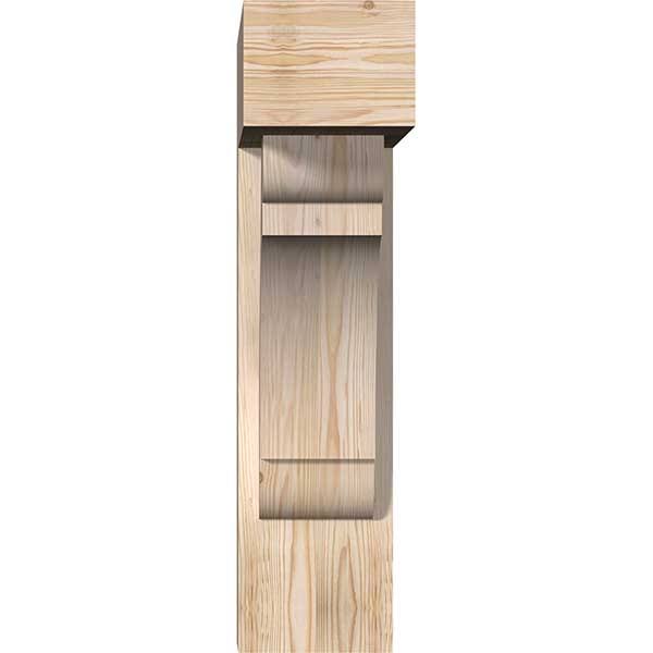 Ekena Millwork BKT0806X22X30OLY05SDF 7 1/2x22W x 22x22D x 30x22H Olympic Block Smooth Bracket w/ Offset Brace, Douglas Fir