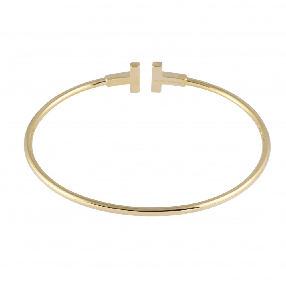 Tiffany & Co. Tiffany T Bracelet 18K Yellow Gold Diamond