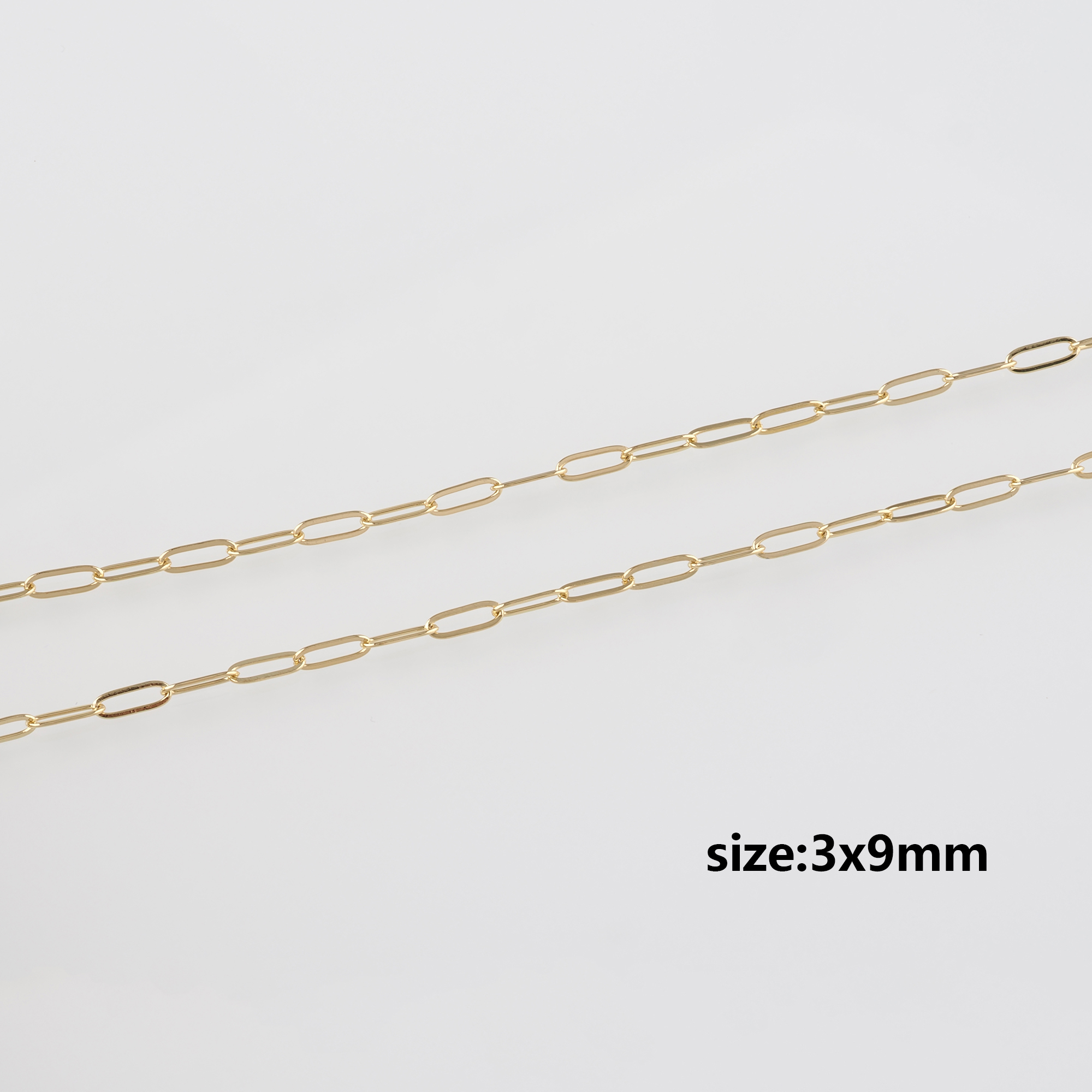 18K Gold Filled Paper Clip Chain Necklace,Dainty Link Chain,Gold Oval Chain Necklace for DIY Jewelry Making Supply