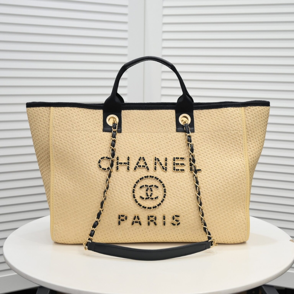 Chanel Deauville Large Shopping Bag Beige 38Cm A66941 B05086 Nb586