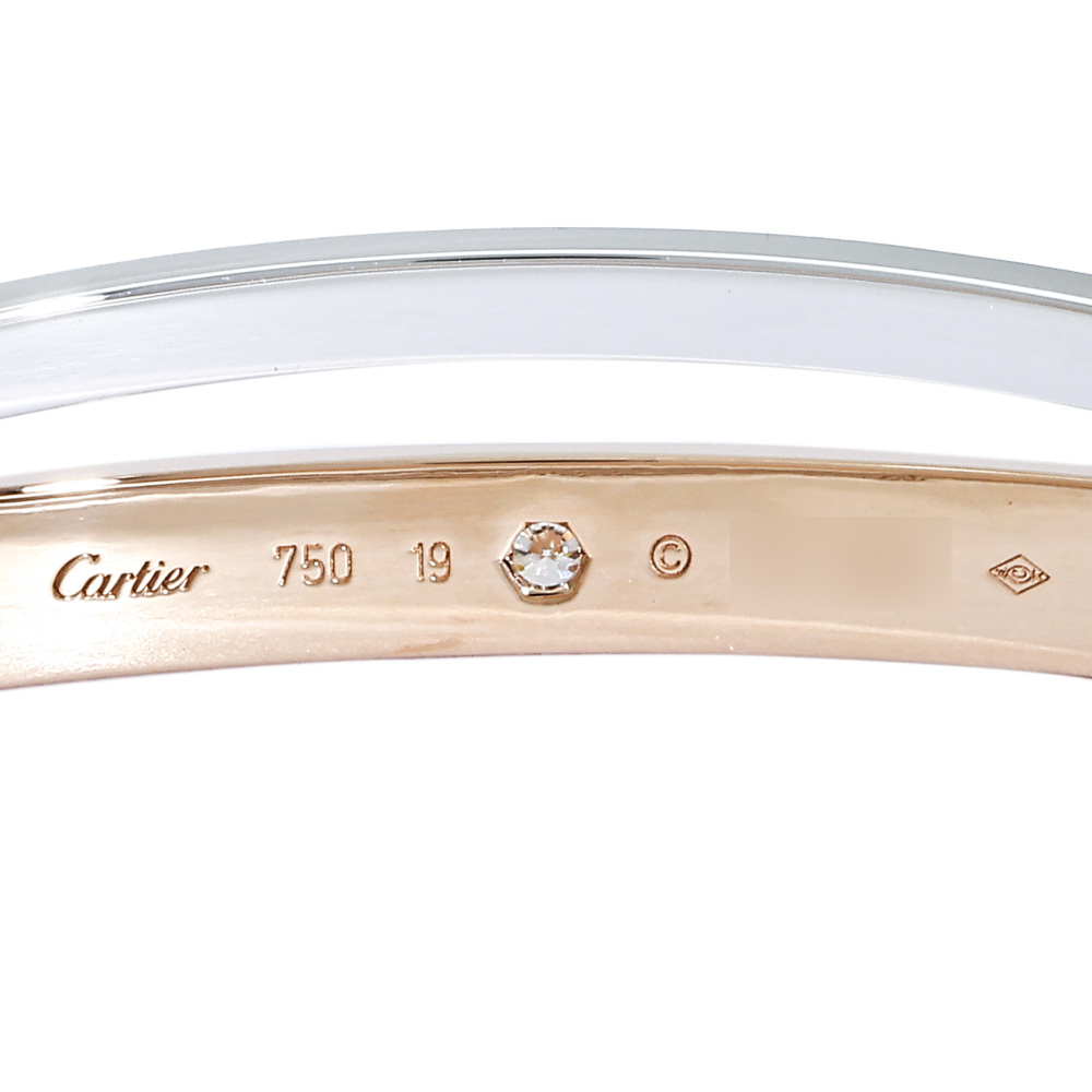 Cartier Love Bracelet 18K White Gold & 18K Rose Gold Diamond N6039200