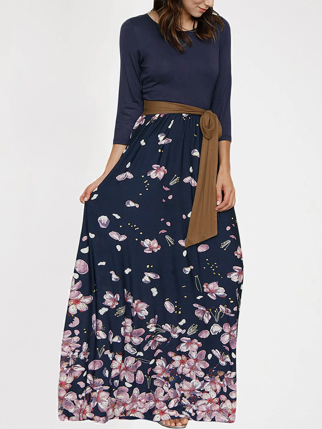Floral Belted Maxi DressClistos