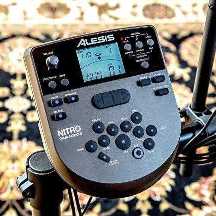 alesis-drums-nitro-mesh-kit-Eight Piece All Mesh Electronic Drum Kit With Super Solid Aluminum Rack, 385 Sounds, 60 Play Along Tracks, Connection Cables, Drum Sticks & Drum Key Included