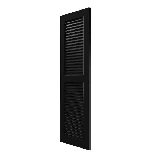 Ekena Millwork CWL18X077BLC 18x22W x 77x22H Exterior Composite Louvered Shutters (Per Pair), Black