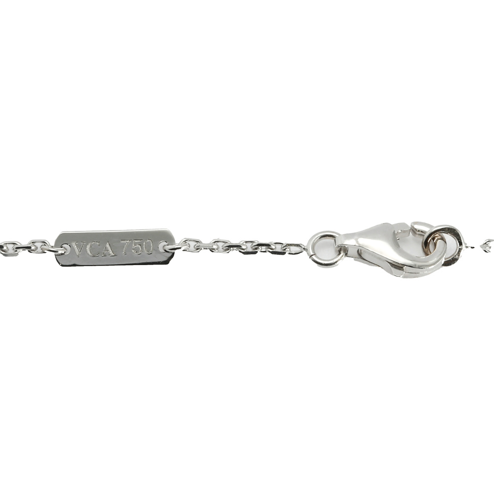 Van Cleef & Arpels Lucky Alhambra Necklace 18K White Gold Mother of Pearl