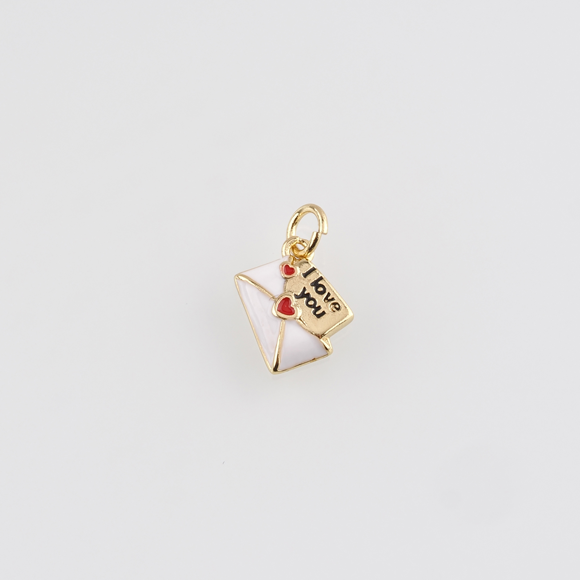 18K Gold Filled Envelope Pendant,Enamel Envelope Charm Earrings Necklace for DIY Jewelry Making Supply