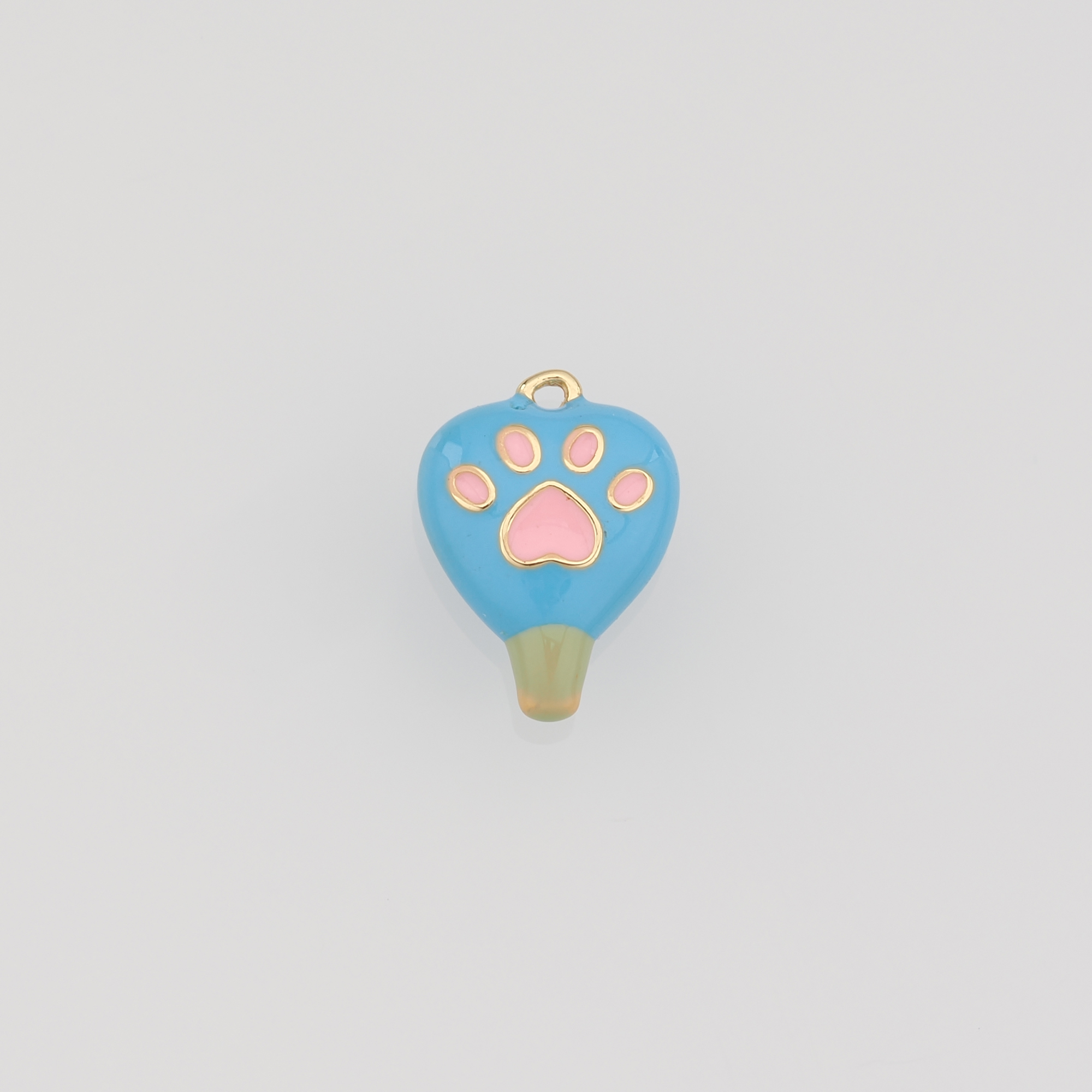 18K Gold Filled Paw Pendant,Enamel Paw Charm Earrings Necklace for DIY Jewelry Making Supply