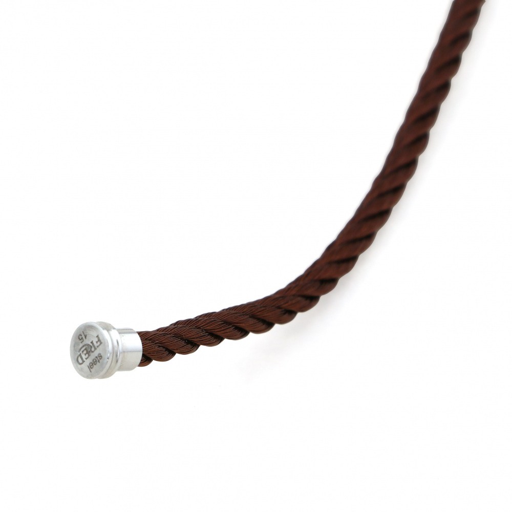 FRED Force 10 (mm) Textile Brown 15 Jewelry Parts Women Accessory 18K White Gold