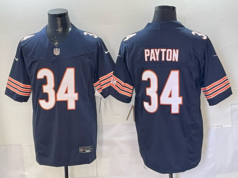 Men's Chicago Bears Walter Payton #34 Navy Game Retired Player Jersey
