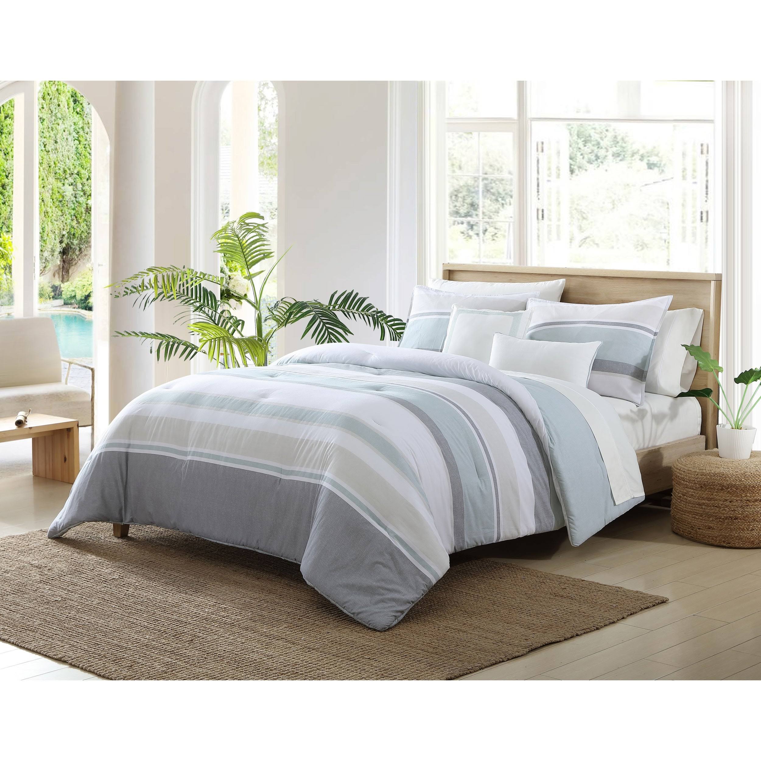Nautica Eastport Cotton Blue Comforter Bonus Set (Twin - Twin XL)