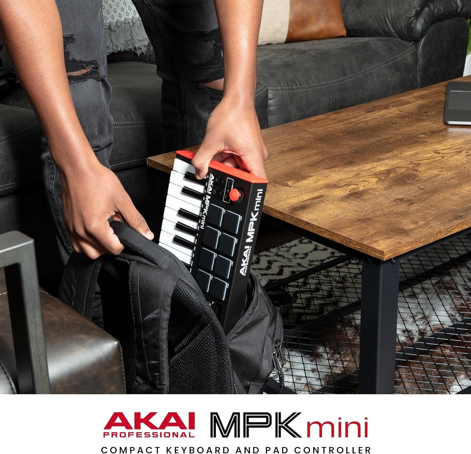 25 Key USB MIDI Keyboard Controller with 8 Backlit Drum Pads, 8 Knobs, Music Production Software and Native Instruments Sound Package (NKS Integration)