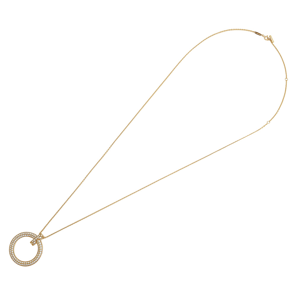 Tiffany & Co. Tiffany T Circle Necklace 18K Yellow Gold Diamond