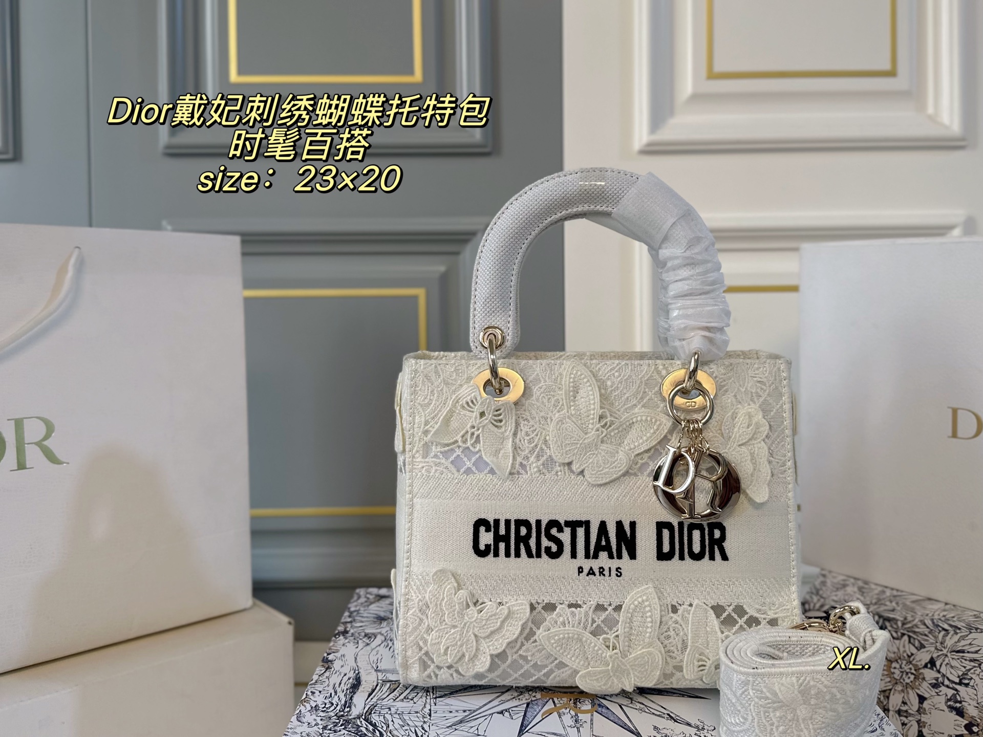 Dior Princess Diana embroidered butterfly handbag - cnluxepick
